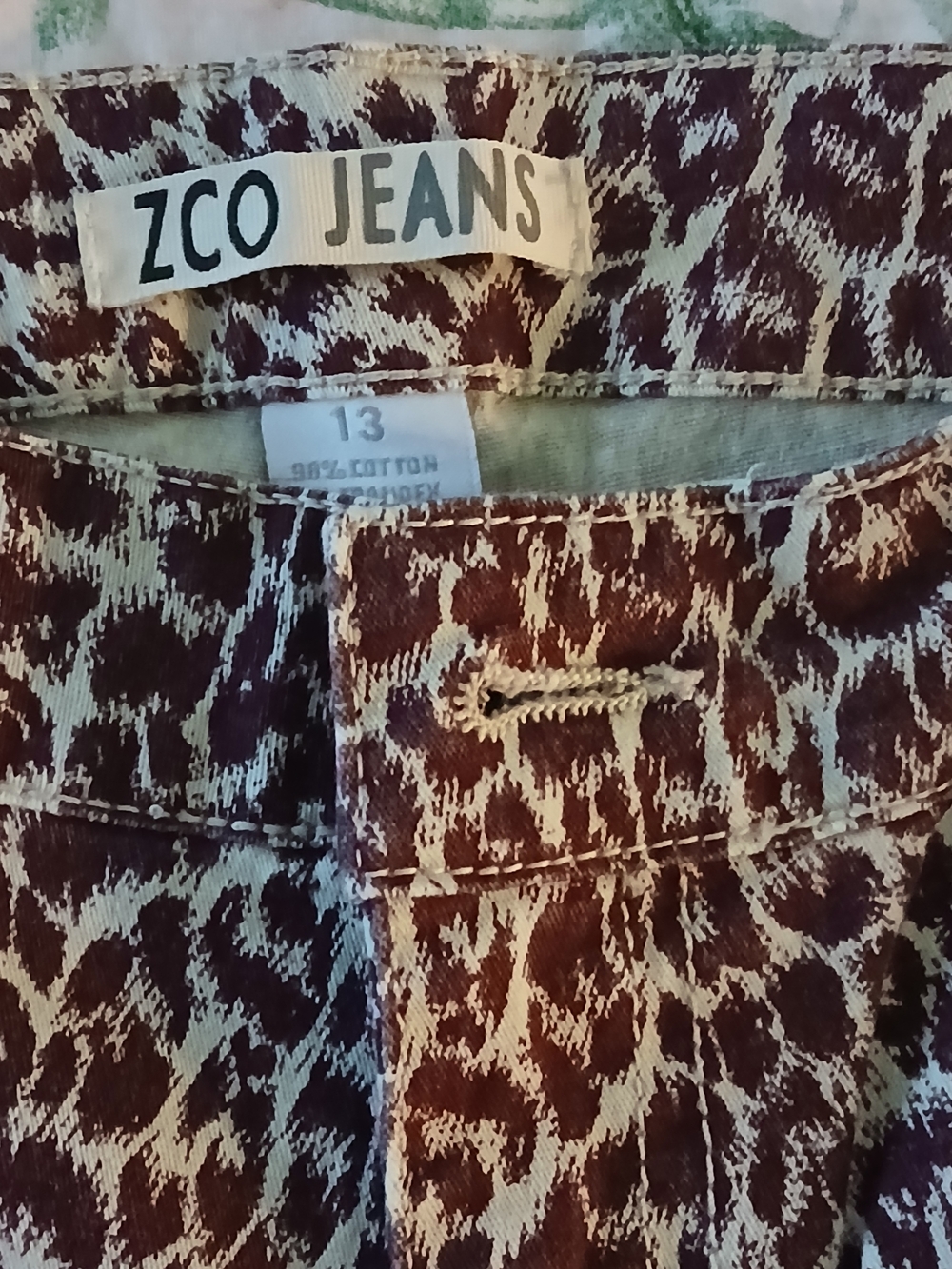 ZCO Jeans Women's Burgandy Animal Print Jeans